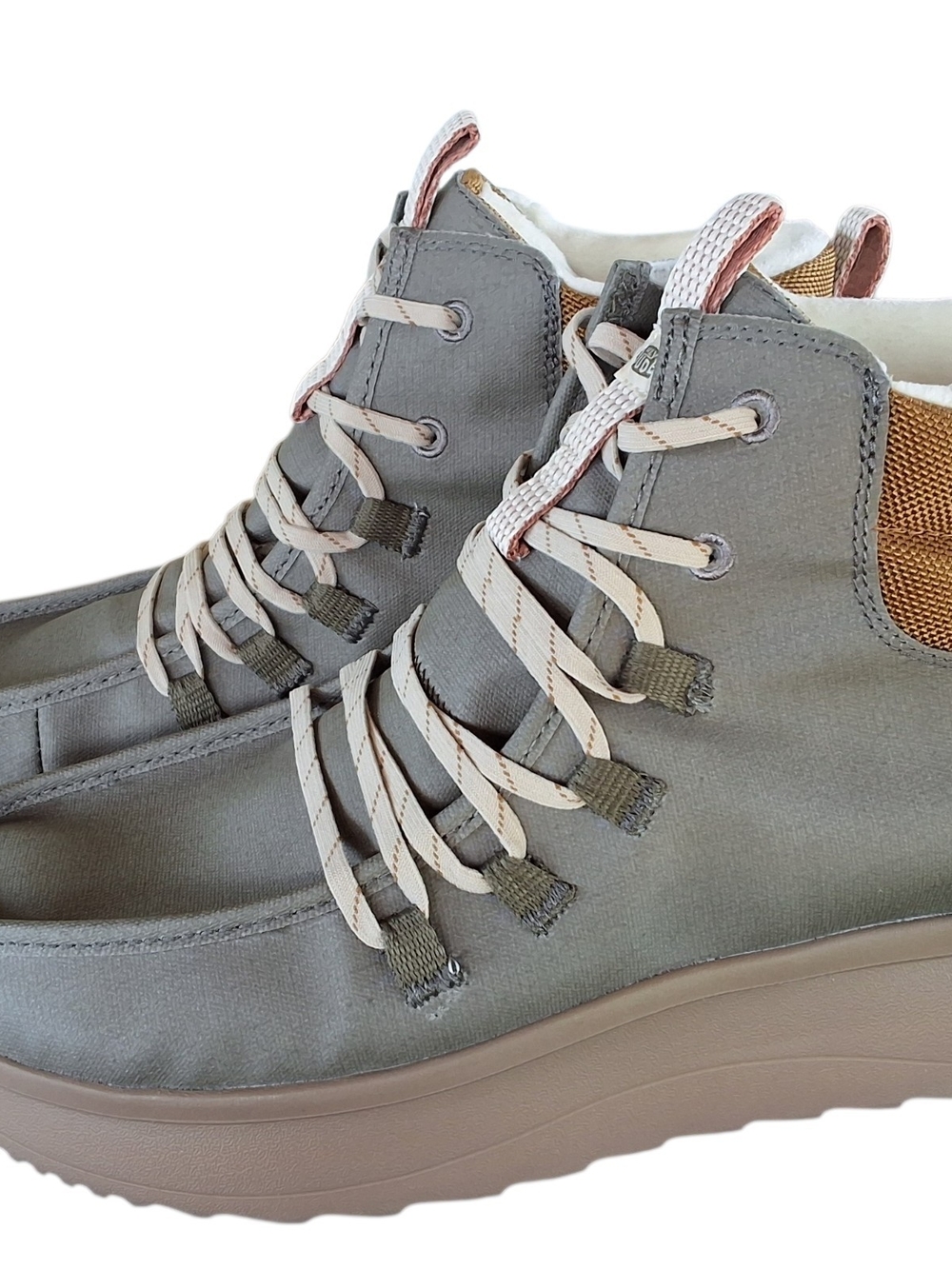 Brand New Hey Dudes Olive Geeen Tie Booties 11W